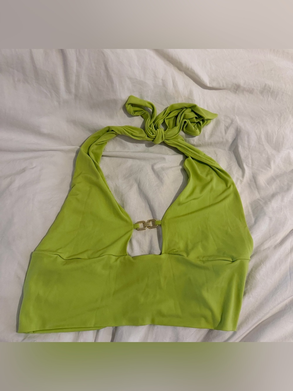 NA-KD lime green halter top XL